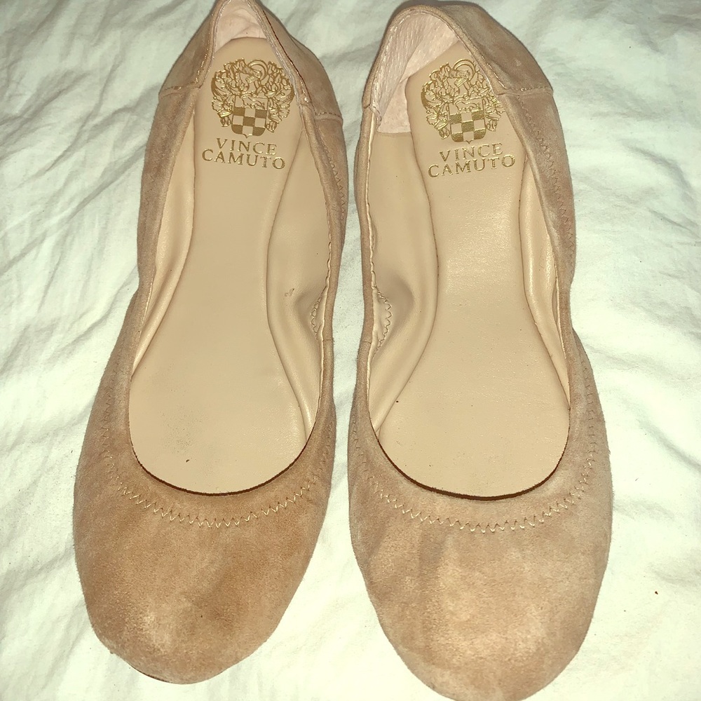 Vince Camuto Nude Suede Flats